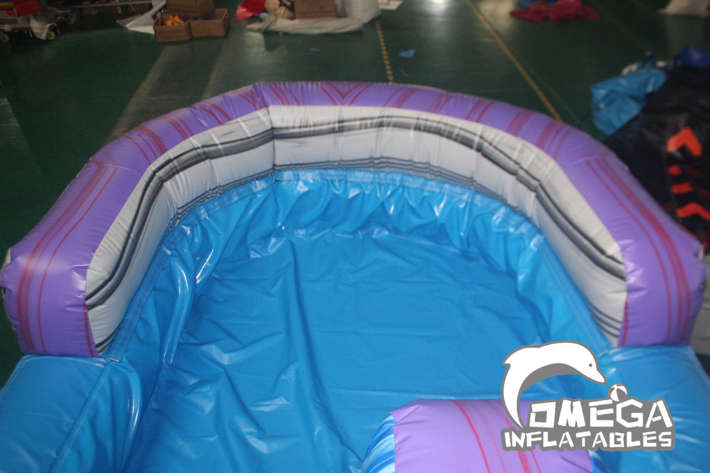 Commercial Inflatable 18FT Purple Tropical Wet Dry Slide