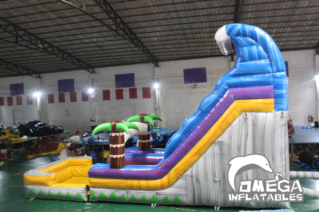 18FT Tropical Wave Marble Inflatable Water Slide