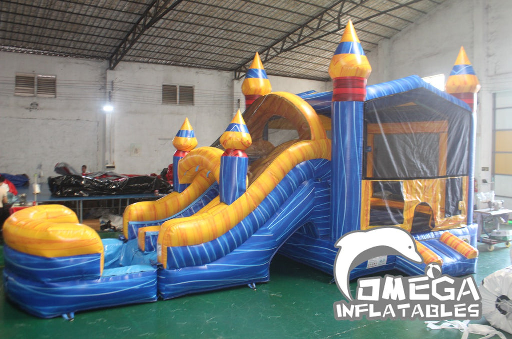 Melting Arctic Dual Lane Front Loader Combo Inflatable House for Sale