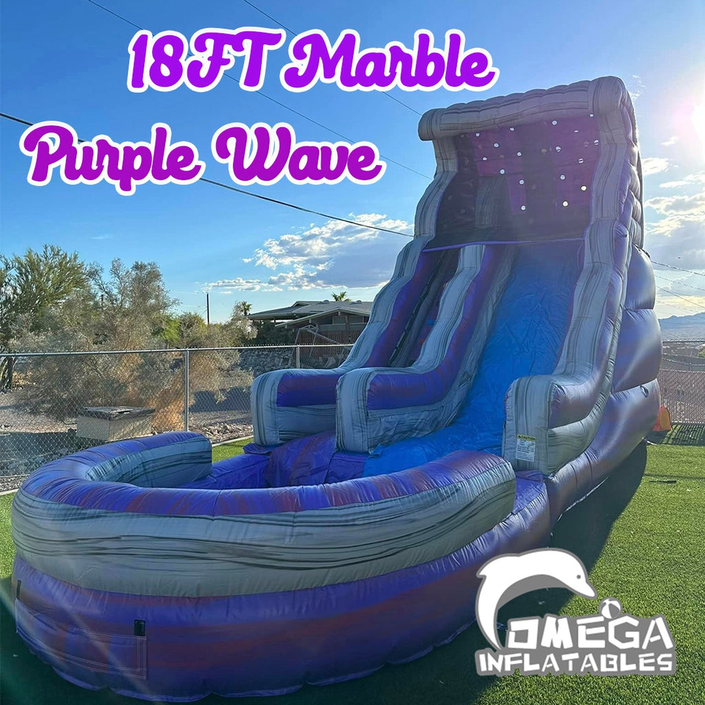 18FT Marble Purple Wave Water Slide Inflatables for Sale