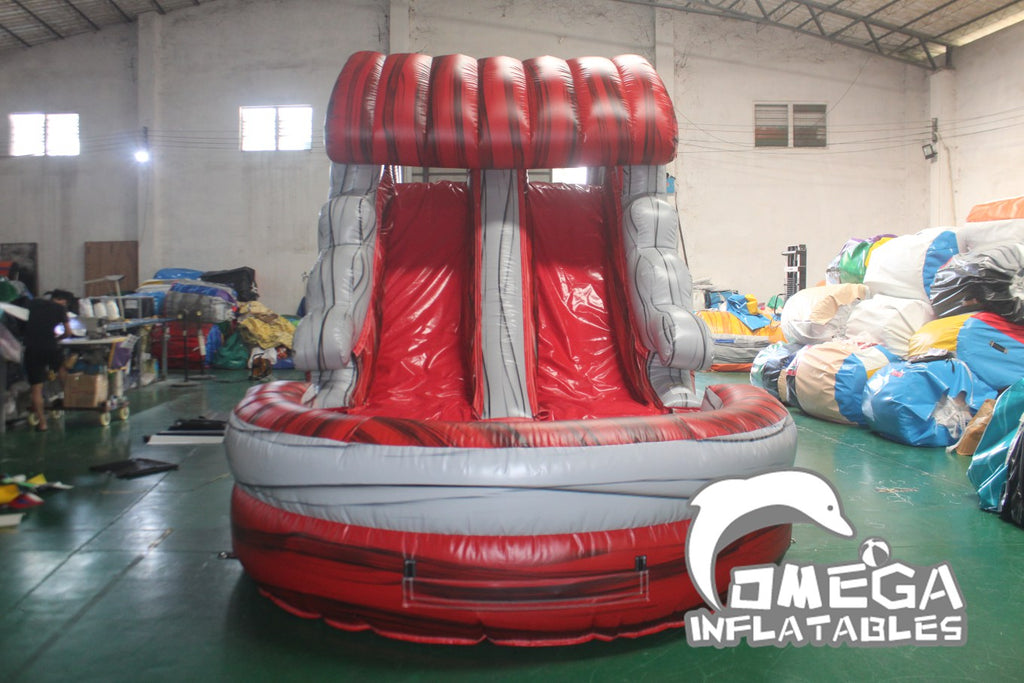 Marble Red Inflatable Mini Water Slide