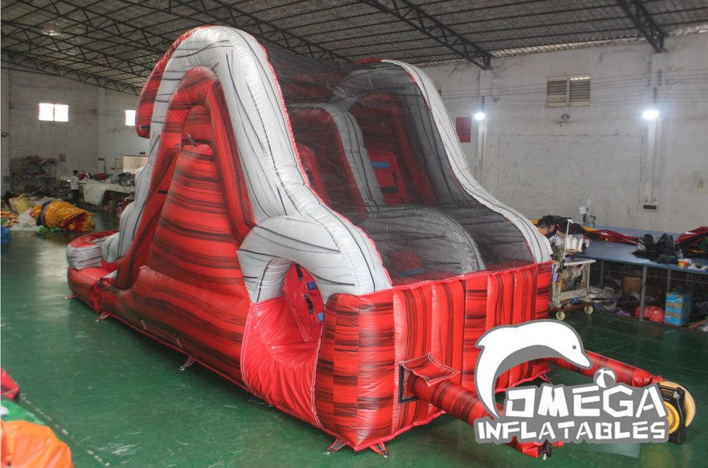 Marble Red Inflatable Mini Water Slide