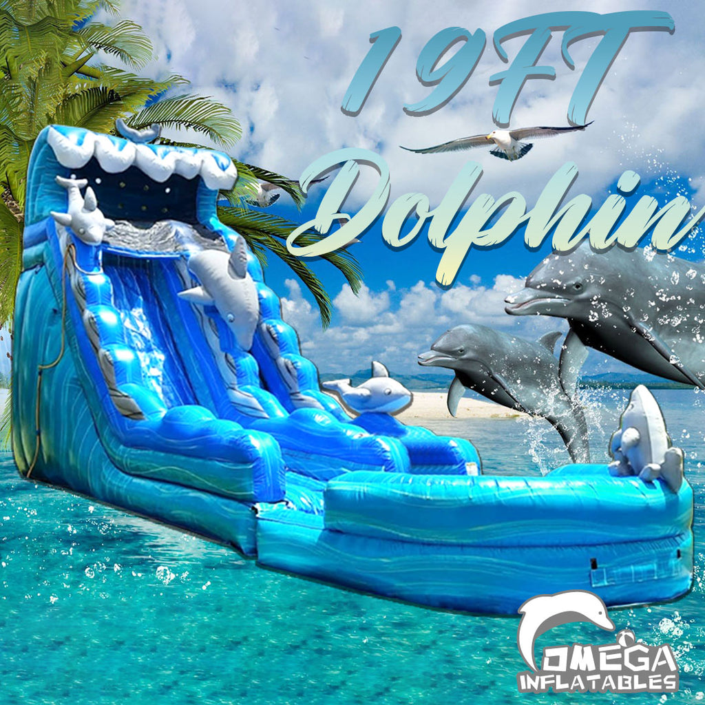 19FT Dolphin Inflatable Water Slide