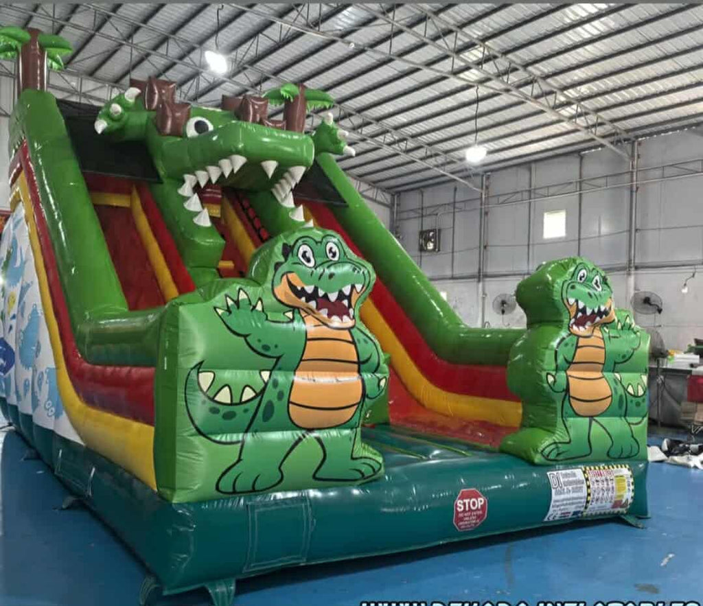 Crocodile Inflatable Dual Lane Slide
