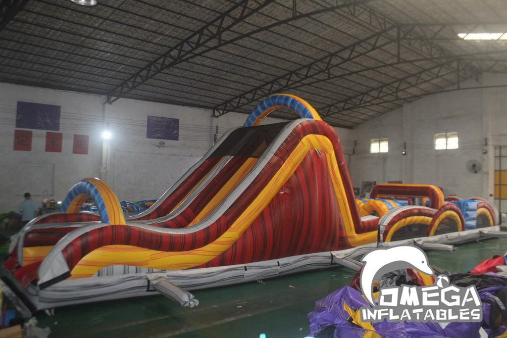 80FT Marble Inflatable Ultimate Obstacle Course