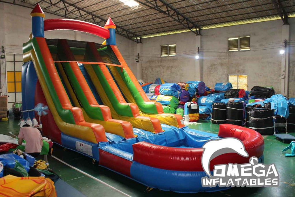 18FT Castle Dual Lane Water Slide