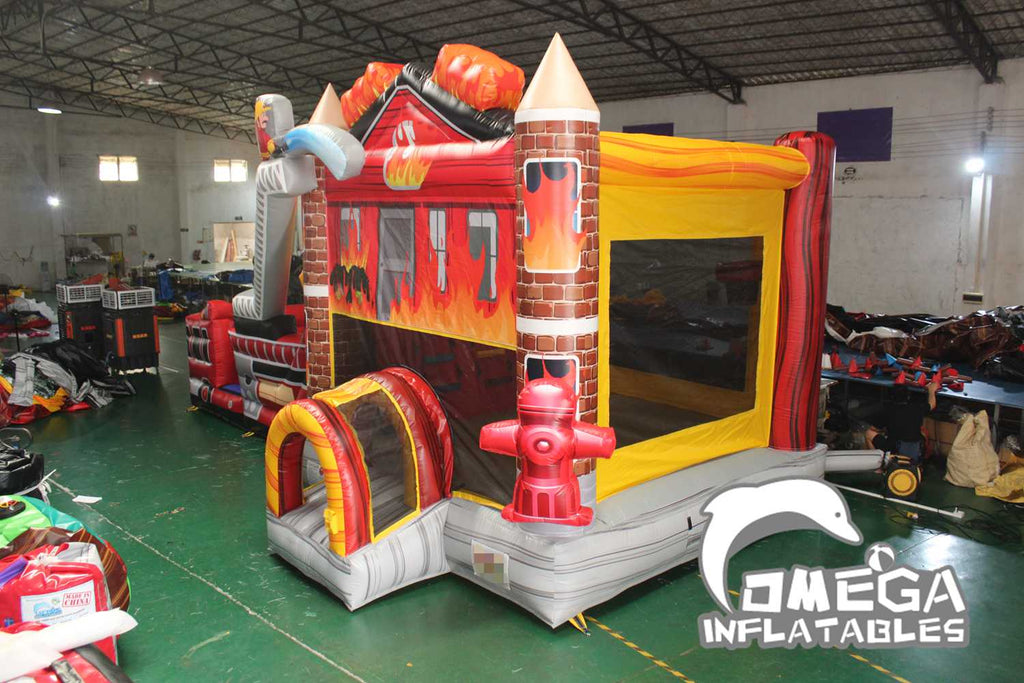Inflatable Fire House Wet Dry Combo For Sale