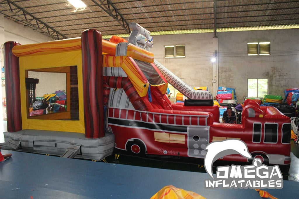 Inflatable Fire House Wet Dry Combo For Sale