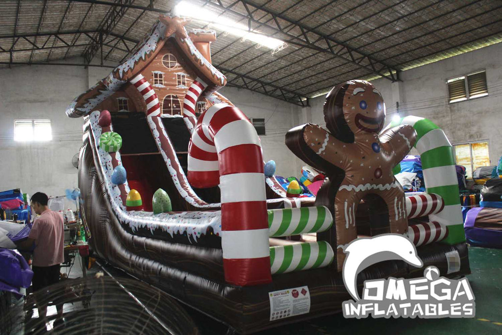 21FT Gingerbread House Dry Slide