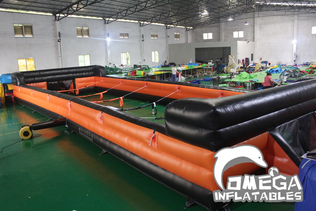 Inflatable Human Foosball Court (Orange & Black)