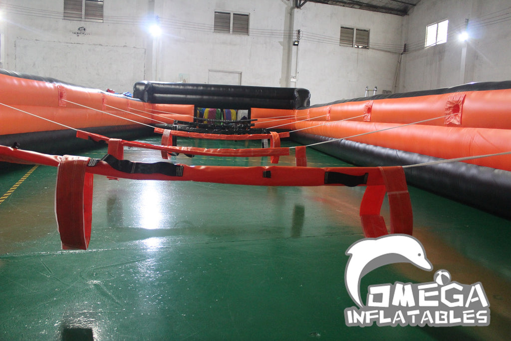 Inflatable Human Foosball Court (Orange & Black)