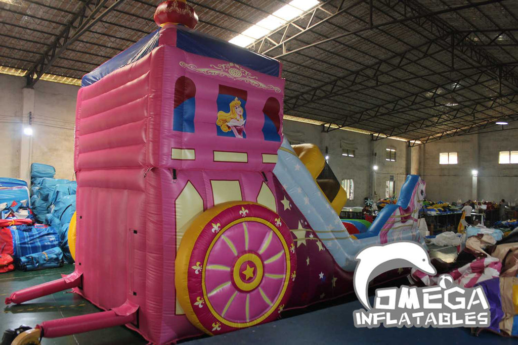 Inflatable Princess Carriage Dry Slide For Sale
