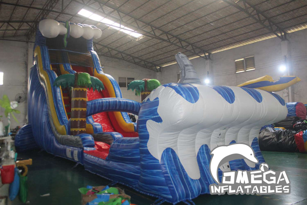 23FT Shark Sighted Inflatable Water Slide