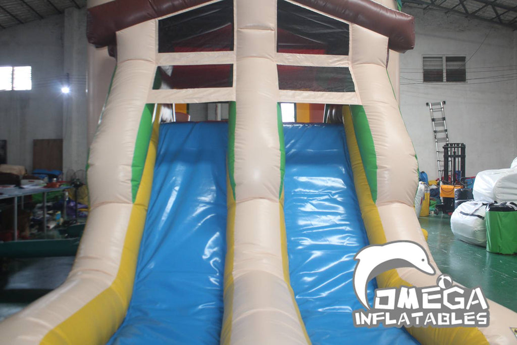 Tropical Themed Combo Double Lane Slide