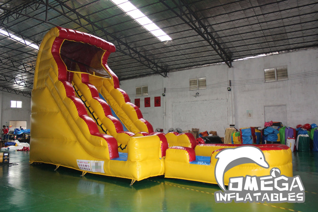 18FT Drop Falls Yellow Commercial Inflatables Water Slide