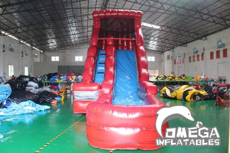 18FT Marble Red Wet Dry Slide - Omega Inflatables Factory