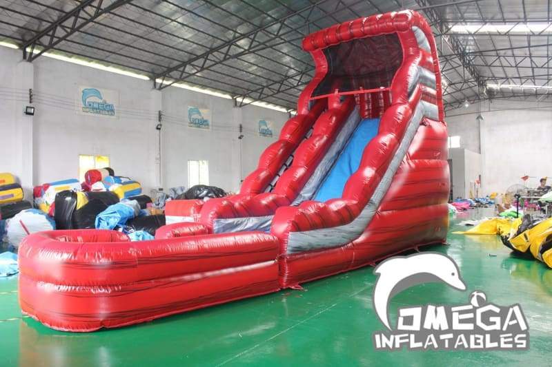 18FT Marble Red Wet Dry Slide - Omega Inflatables Factory