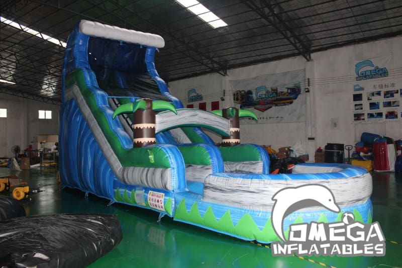 18FT Tropical Rush Wet Dry Slide - Omega Inflatables Factory