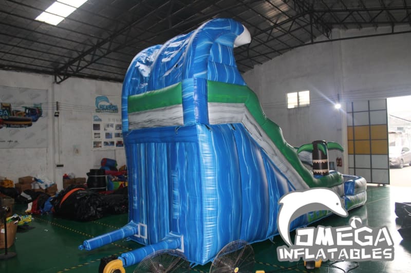 18FT Tropical Rush Wet Dry Slide - Omega Inflatables Factory