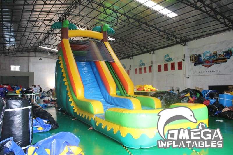 18FT Tropical Inflatable Wet Dry Slide