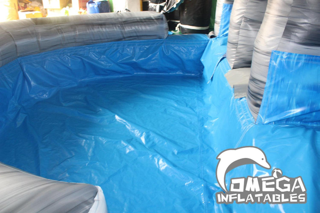 20FT Grey Rock Dual Lane Water Slide for Sale - Omega Inflatables Factory