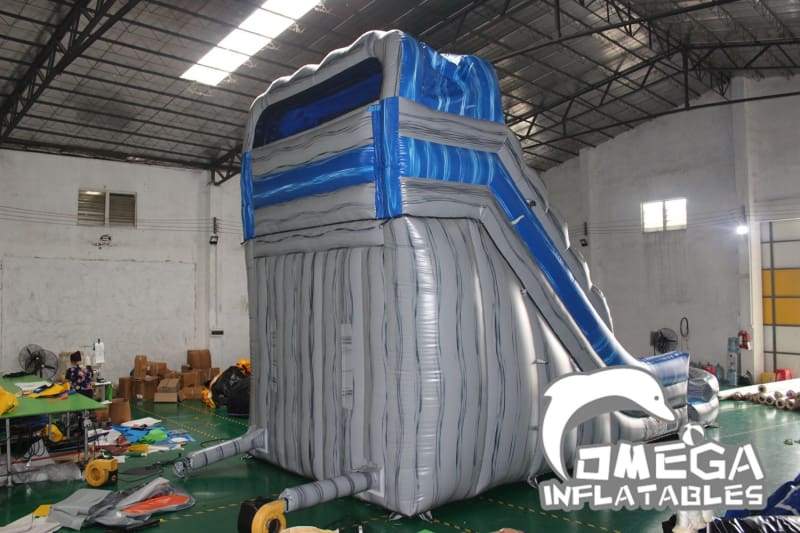 20FT Blue Rock Dual Lane Water Slide