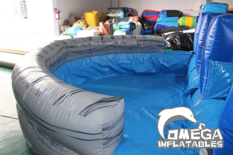 20FT Blue Rock Dual Lane Water Slide