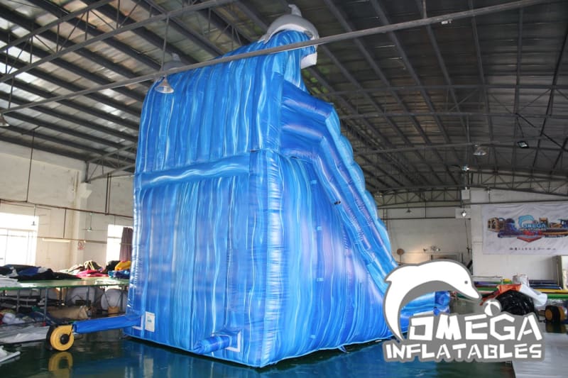 20FT Dolphin Marble Dual Lane Water Slide - Omega Inflatables Factory