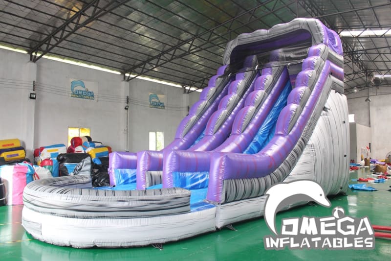 20FT Purple Rock Dual Lane Water Slide