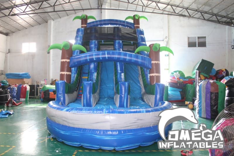 20FT Tropical Dual Lane Water Slide