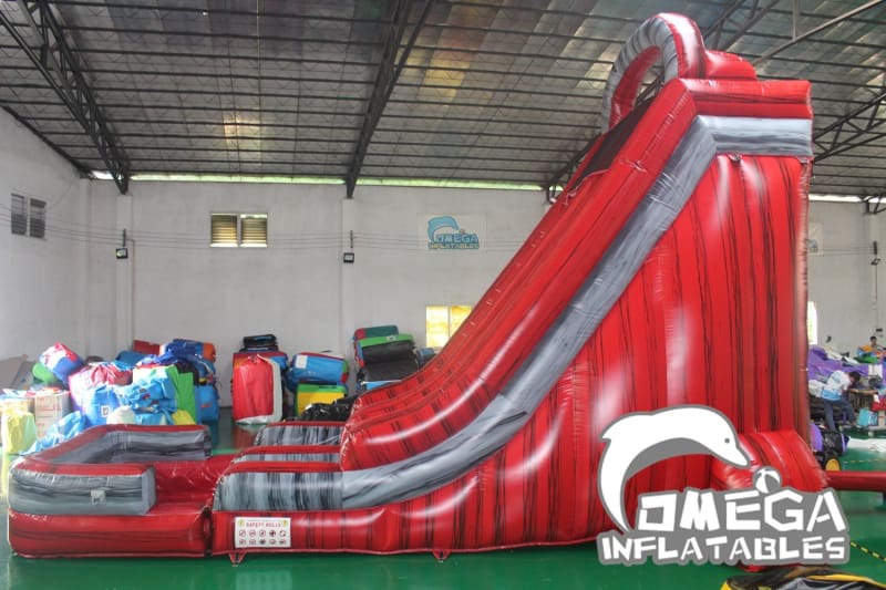 22FT Marble Red Water Slide