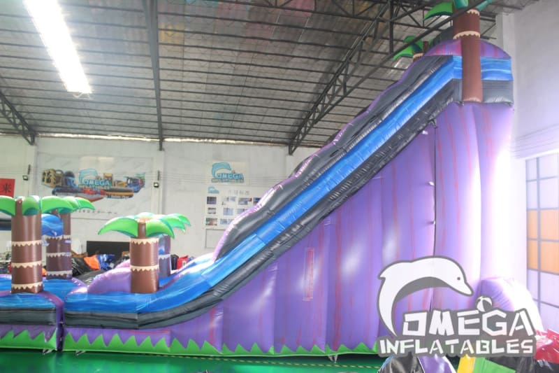 25FT Purple Tropical Splash Water Slide