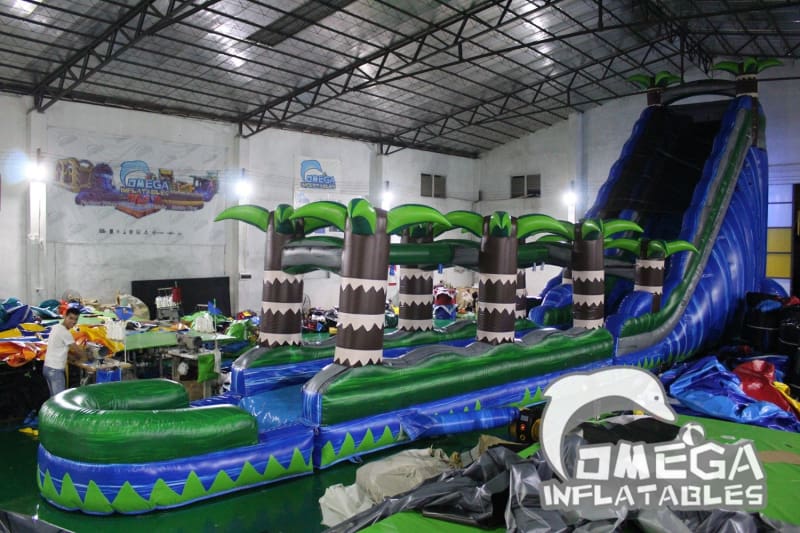 25FT Tropical Rush Splash Water Slide