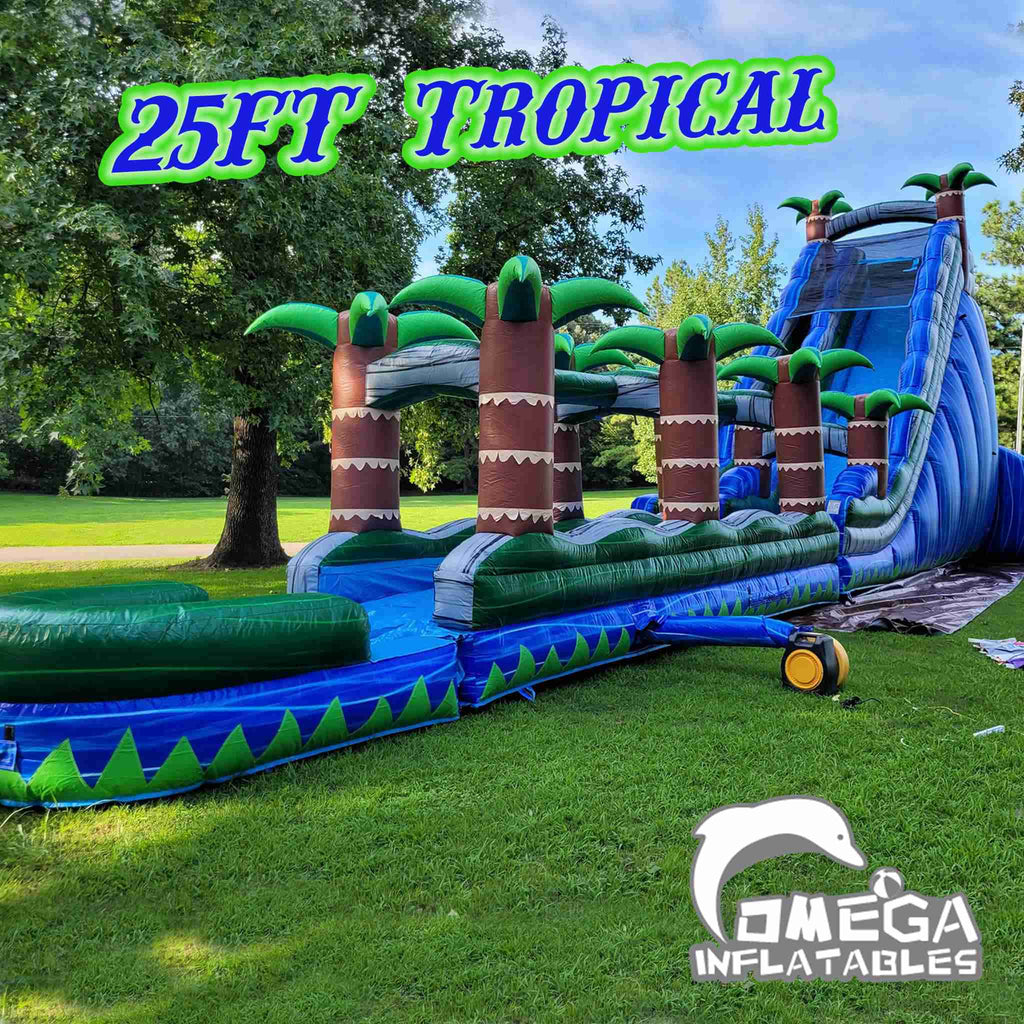 25FT Tropical Rush Splash Big Water Slides for Sale