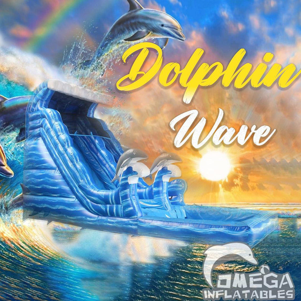 19FT Dolphin Wave Commercial Inflatable Wet Dry Slide