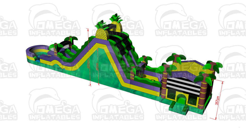 69FT Palm Beach Commercial Inflatable Obstacle Course - Omega Inflatables Factory
