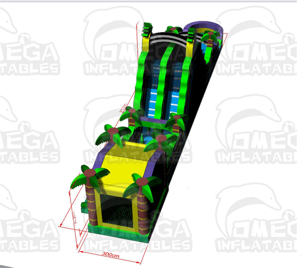 69FT Palm Beach Commercial Inflatable Obstacle Course - Omega Inflatables Factory