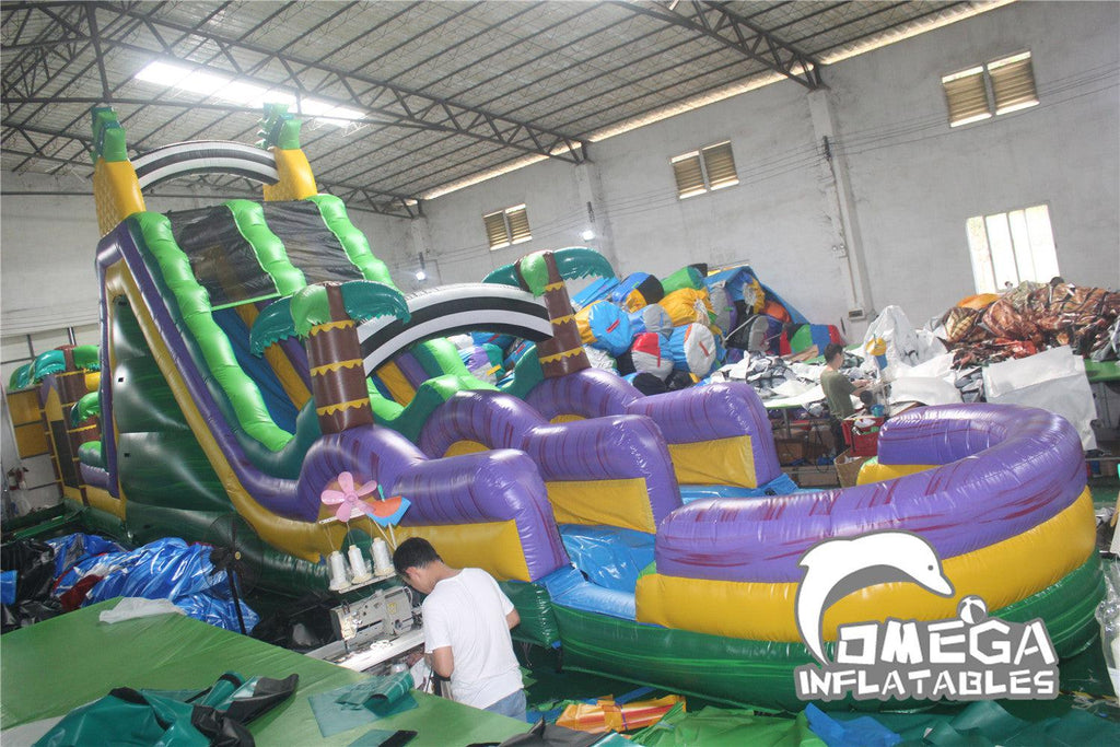 69FT Palm Beach Commercial Inflatable Obstacle Course - Omega Inflatables Factory