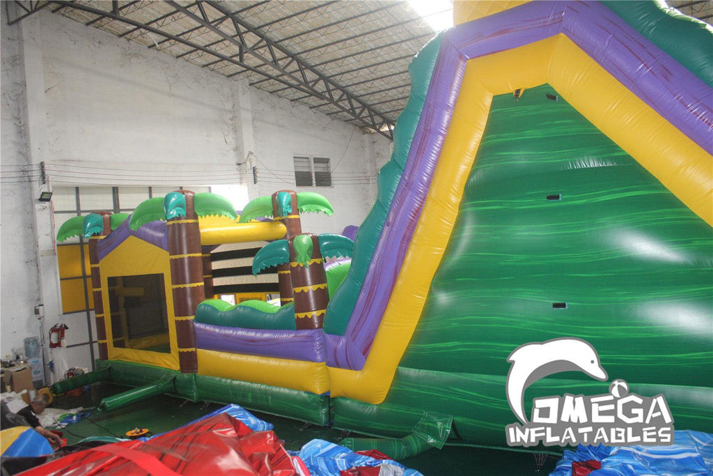 69FT Palm Beach Commercial Inflatable Obstacle Course - Omega Inflatables Factory