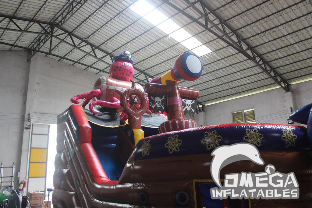 21FT Inflatable Pirate Ship Slide - Omega Inflatables Factory