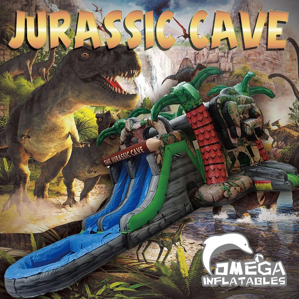 The Jurassic Cave Wet Dry Combo Water Moon Bounce for Sale
