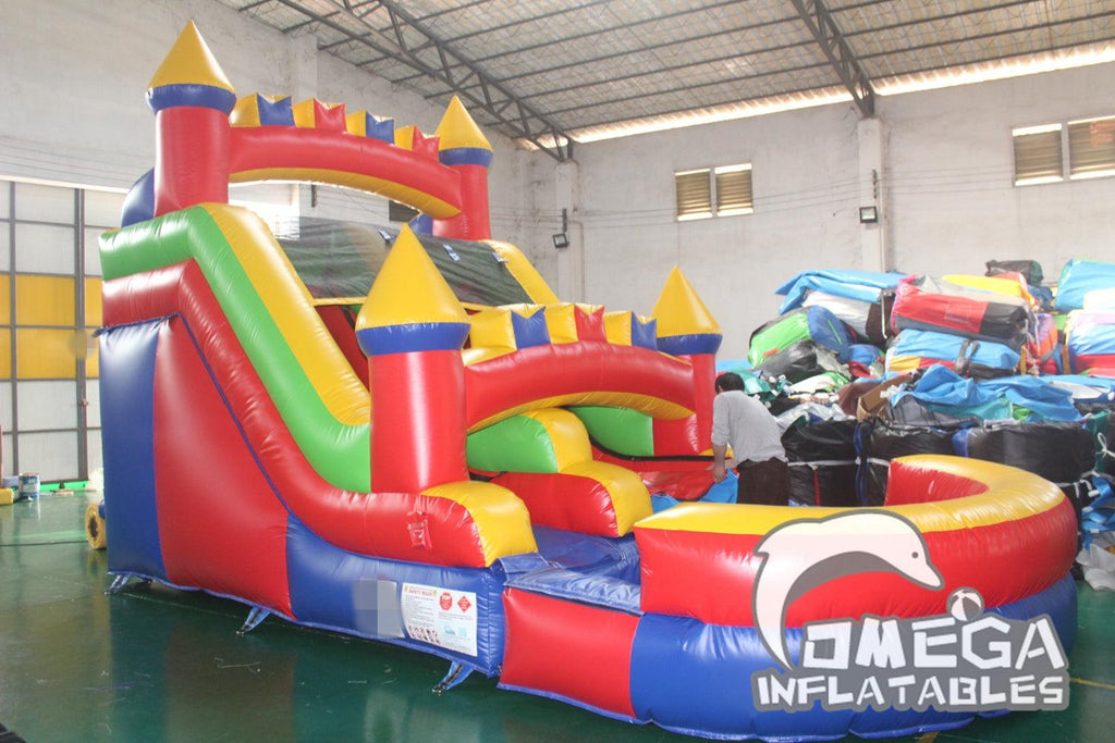 13FT Rainbow Inflatable Commercial Blow Up Water Slide - Omega Inflatables Factory