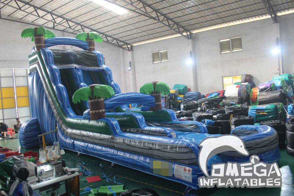 18FT Tropical Marble Wet Dry Inflatable Slide