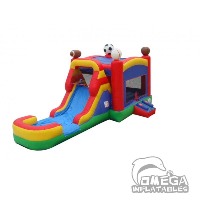 Sports Bounce House Wet or Dry Slide Combo